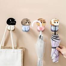 1pc, 4PCS Sponge Holder For Kitchen, Cartoon Style Drain Wall Rack For Sponges, Mop Clip, Punchless Wall Mount, Multifunctional Desk And Sink Organization, Space Saving Kitchen Accessory, Cute Cartoon Design, Seamless Mop Holder For Home, Plastic Construction, Easy Install, Keeps Countertops Dry And Neat, Ideal For Kitchen Sink, Laundry, And Mudroom - Multicolor - View 7