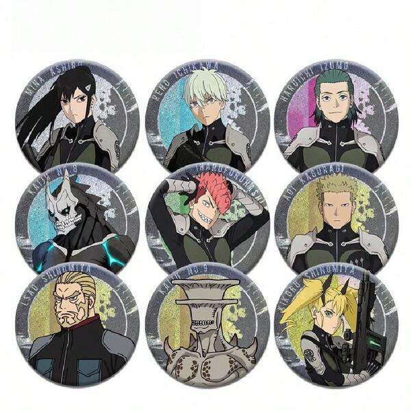 3pcs/Set, Monster No.8 PET Double-Shine Badge, Kafka & Lenomina Character Styles, Strong Manga And Anime Peripheral Attribute, With Both Brooch Wearing And Badge Collection Functions, Durable And Undamageable PET Material, Suitable For Anime-Themed Outfits And Peripheral Display Scenarios, For Anime Fans And Peripheral Collectors