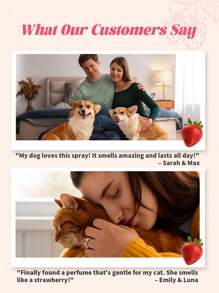 GJYC PET Pet Perfume Sweet Strawberries 3.38 Fl.Oz - Long-Lasting Fragrance For Dogs & Cats, Delicate Strawberry Scent, Gentle Formula For All Breeds, Keeps Your Pet Smelling Fresh & Clean