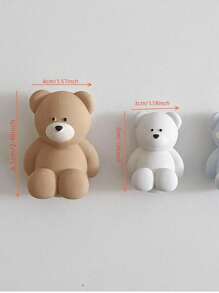 Moule en silicone miniature d'ours à 4 trous, moule DIY pour la fabrication de bougies