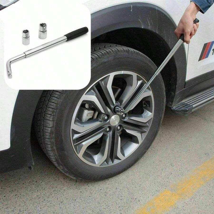 3PCS Tire Socket Wrench L Type Extended Telescopic Rod Repair - Default - View 1