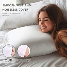 BED PILLOW For Sleeping - Soft & Breathable - 70% Cotton Pillow – D.45x45cm – Density:400gr – Natural Cotton Pillow - SET Of 2 2 Pcs - White - View 4