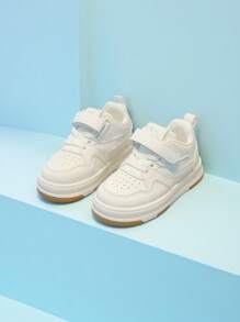 1 双儿童白色运动鞋，新款设计女童/男童运动鞋，防滑、轻便、软底，适合日常穿着和各种休闲场合的休闲鞋 - 白色 - 查看 6