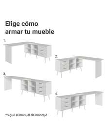 Tocador de Esquina para Maquillaje o Escritorio Madesa Color Blanco - Blanco - Ver 5