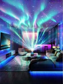 1pc Northern Lights LED Projector Night Light, USB Powered Multi Colour Northern Lights Light Projector With Remote Control, Adjustable Brightness, Bedroom Decoration LED Lights For Party, Bedroom Ambience Decoration, Perfect Gift Choice