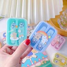 2pcs/Set Portable Nail Scissors, Nail Clippers S Non-Slip Metal Small Nail Trimmers With Cartoon Storage Case Set For Camping, Home Use - Multicolor - View 8