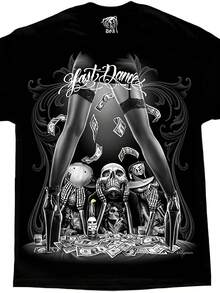 D Gonzales Men'S Last Dance Strip Club See Hear Speak No Evil DGA Art T Shirt Big And Tall Mens Black Casual Cotton Round Neck Short Sleeve Lover Tee T-Shirt 180g - 黑色 - 查看 1