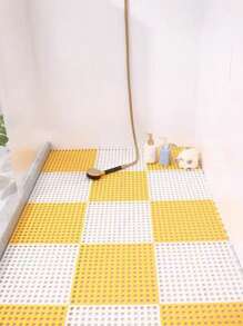 10 Pieces/Set Of TPE Bathroom Mats, Bathroom Shower Mats, Plastic Hollow Waterproof Swimming Pool Mats, Interlocking Floor Tiles With Drainage Holes, Bathroom Grid Mats, Bathroom Two-Color Non-Slip Mats, Shower Room Safety Non-Slip Mats, Bathroom Accessories, Non-Slip Shower Mat Module Interlocking Mats, Pools, Terraces, Balconies, Kennels, Poultry And Colored Grid Mats.