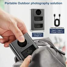 EDEKOY LP-E10 USB双口充电器，兼容佳能EOS Rebel T3、T5、T6、T7、T100、Kiss X50、X70、X80、X90、1100D、1200D、1300D、1500D、2000D、3000D、4000D相机，可替代LC-E10充电器 - 黑色Typec-Typec - 查看 4