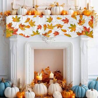 1 st trästruktur bordslöpare öppen spisöverdrag, höst lönnlöv pumpa bondgård mantel byrå halsduk, öppen spis skrivbord högtid för inomhus utomhus bordslöpare öppen spis tillbehör