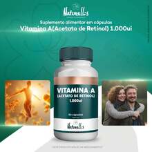 Vitamina A 1.000ui (Acetato de Retinol) - 60 cápsulas - Sem sabor - Visão 3