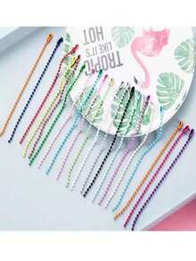 2.4mm彩色珠链，糖果色DIY珠宝配件，珐琅吊坠挂链，彩色圆珠链，用于手链、钥匙扣、吊坠制作（适合悬挂装饰品和标签） - 珠鍊 - 查看 6