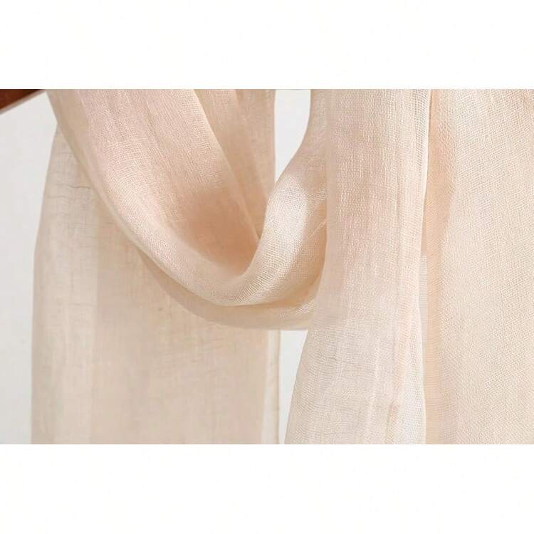 Lightweight Summer Scarf Light Shawl Wrap Linen Feel Scarves For Men And Women - Sand - 查看 7