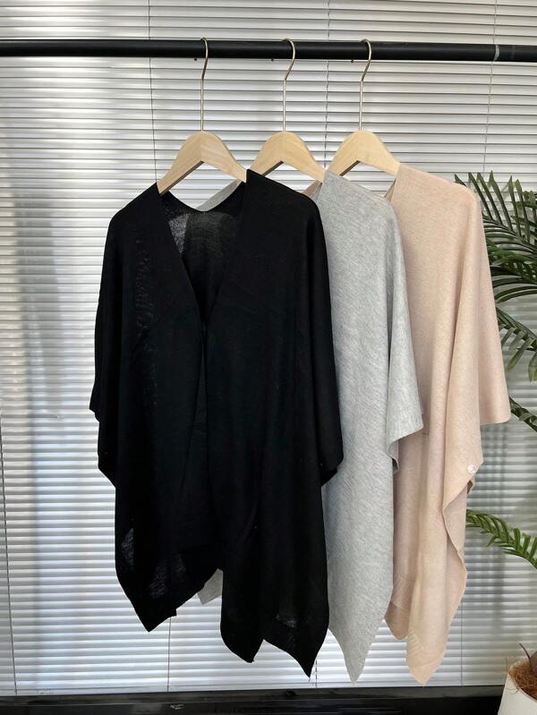 1pc Women V-Neck Knitted Oversized Cardigan, Casual Style, Versatile & Fashionable, Suitable For Spring/Summer Evening Events, Weddings, Stage, Travel And Beach Cover-Up
