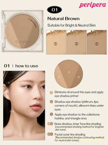 K-Beauty Peripera V Shading Contour, Matte Powder Contour Palette, 1:2:1 Ratio, Light Smooth, Velety Texture, Slimming Facial Nose, Natural Gradation, Bronzer Contour Palette,Korean Makeup - #01 Natural Brown (new) - View 4