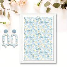 1 coală de hârtie de transfer pentru lut polimeric, imitație de marmură retro abstract flori lut transfer hârtie pentru cercei din lut polimeric, vintage flori margarete transfer hârtie lut bijuterii pictură în ulei bijuterii - Multicolor - Vizualizare 26