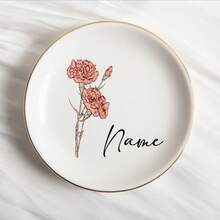 1 khay đựng trang sức bằng gốm hình tròn, khay đựng trang sức có thể tùy chỉnh, thích hợp làm quà cưới, quà đính hôn, quà cầu hôn, quà sinh nhật, quà kỷ niệm, quà cưới, quà đính hôn, giá đựng nhẫn cá nhân hóa, quà tặng cặp đôi, quà tặng cô dâu, khay đựng nhẫn. - trắng - Xem 16