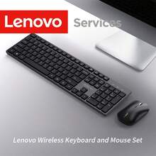 Lenovo 2.4G无线键鼠套装 商务办公家用无线套装 轻薄键盘 小巧鼠标 多设备兼容 经典彩色键鼠 - 黑色 - 查看 4