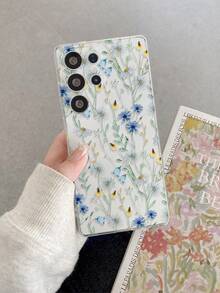 1pc Minimalist & Fresh Striped Floral Pattern Shockproof, Scratch-Resistant, Fingerprint-Proof Transparent TPU Soft Phone Case With Camera Lens Protection, Compatible With Samsung, Nothing, Compatible With Pixel, Compatible With INFINIX, Compatible With Redmi,International Version, Not The Domestic Version - Multicolor - View 8