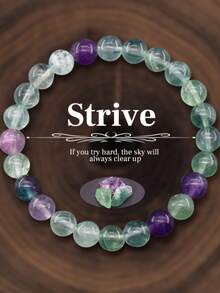 1pc Natural Crystal Beaded Bracelet, Elastic Stretch Bracelet Suitable For Men And Women, Daily Wear - Natural Stone Bracelet - View 17