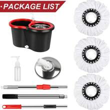 Colorful 360 °   Spin Mop And Bucket Set With 3 Microfiber Refills 61in Stainless Steel Adjustable Extendable Pole Plastic Bucket General Cleaning2025