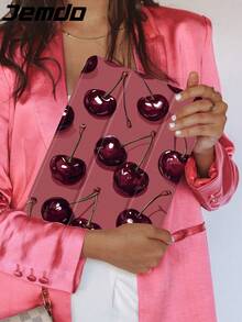 1 件简约红樱桃印花平板电脑保护壳,兼容 iPad 10.2、iPad Pro 2021/2020、iPad 9/10 代、Galaxy Tab A8 10.5 英寸 2022、Matepad 10.4 英寸/Tab,防摔,带铅笔槽,支持睡眠/唤醒 - 彩色 - 查看 4