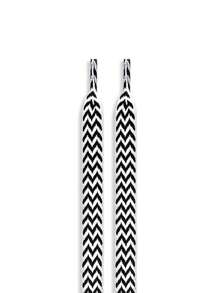 2pcs Colorful Woven Shoelaces - Fashionable Wide Design, Matching, Enhances Shoe Personalized