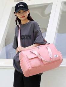 1 pieza Bolso de fitness/yoga, con compartimento para zapatos y separador de ropa húmeda, material duradero beige, bolsa de viaje, bolsillo de separación seco y húmedo, bolso ligero de mano, bolso de fin de semana, unisex, adecuado para entrenamiento, viaje, fitness, natación, avión, viaje de negocios y vacaciones - Multicolor - Ver 9