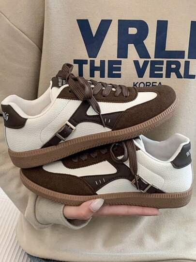 أحذية رياضية كاجوال للنساء، تصميم شريط معقوف رجعي، أحذية تدريب ذات رباط قصير، مناسبة للارتداء اليومي، لجميع الفصول