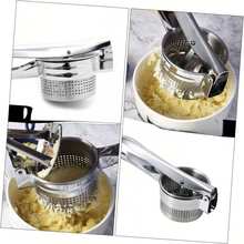 Heavy Duty Stainless Steel Potato Masher, Vegetable And Fruit Press, Suitable For Mashed Potatoes, Juices, Vegetables And Baby Food, Manual Press Crushing Kitchen Tool - Multicolor - View 4