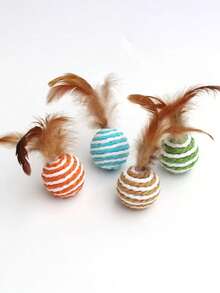 Cat Toys Random Color Ball Design Cat Teaser Toy For Cat For Interaction - Multicolor - View 10
