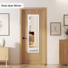 Ganzkörperspiegel, 110x33cm Wandspiegel Türspiegel Mit 2 Haken Höhenverstellbar, Spiegel Groß Aus Bruchsicherem Glas Für Eingänge Und Schlafzimmer