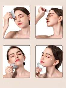 1个不锈钢心形刮痧板，用于面部按摩，便携式肌肉放松按摩板，不锈钢刮痧面部工具 - 面部按摩工具 - 光滑耐用的金属刮痧板，适用于面部和身体，消肿 - 心形按摩刮痧板（银色）不锈钢刮痧面部工具 - 銀色 - 查看 5