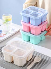 4-Compartment Reusable Food Storage Container, Candy Nut Airtight Lunch Box, Suitable For Meal Prep, Snack Making, Divided Bento Box, Ideal For School, Cafeteria, Home And Camping, Great For Teens And Office Workers, Back To School Essential - Multicolor - View 10