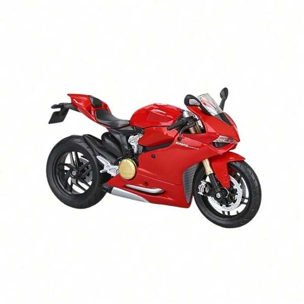 Burago 1:12 Ducati 1199 Panigale Diecast Motorcycle Model Toy With Stand Simulation Vehicles Collectible Hobbies Toy Motorcycle Hardcover Edition Orange Motorcycle For Men Christmas Birthday Gift