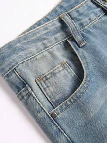Retro Straight Leg Jeans For Teen Boys, European And American Style - Light Wash - View 7