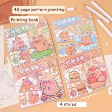 1 Stück Capibala Skizzen Kopie, süßes Kinder Linienskizzen Kopierheft, süße einfache Skizzen Handgezeichnetes Notizbuch, Linienentwurf Graffiti Notizbuch