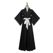 Bleach Kuchiki Rukia Cosplay Costumes Kurosaki Ichigo Die Pa Soul Society Shinigami Kimono Full Outfit Thousand-Year Blood War ,Halloween Costume - Black - View 5