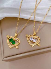 1 Piece Of Dazzling Love Butterfly Light Luxury Temperament Full Diamond Necklace Female Versatile Collarbone Chain Titanium Steel Chain