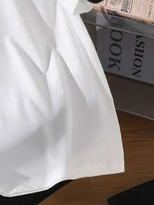 男童标语字母印花休闲短袖T恤 - 白色 - 查看 5