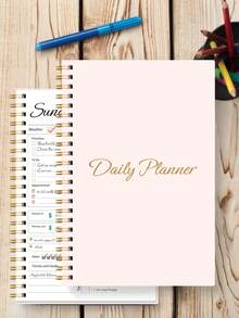 Trees 每周计划笔记本无日期每日计划日程螺旋目标计划器带习惯追踪功能，适合女性 - 粉色 - 查看 4