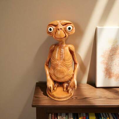 Halloween Fashionable Super Cute E.T. Alien Figurine, Recreating Classic Sci-Fi Character, Exquisite Resin Craft, Desktop Decor, Creative Gift, Let E.T. Accompany Your Wonderful Daily Life Home Decor Halloween Decor Room Decor