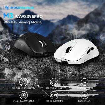  MAMBASNAKE ✖️ ATTACK SHARK M3 Wireless Gaming Mouse, 40K DPI, 39g Lightweight Gaming Mouse,PAW3395PRO Optical Sensor,Tri-Mode BT5.1/2.4G/USB-C PC Game Mice,Programmable Buttons,300mAh Battery For PC/Laptop/