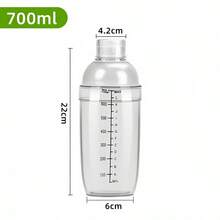 2pcs Cocktail Shaker Set, Drink Mixer Tool, Beverage Juice Measuring Cup, Bartender Shaker With 3 Lids And Muddler - Multicolor - View 3