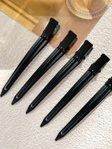 10pcs/5pcs Women's Fashionable, Simple, Street Casual And Convenient Y2K Style 3.54in Alloy Black Hollow Hair Clip Suitable For Women's Daily Decoration, Hair Salon Styling, Commuting Wear, Clip Hair Clip, Alligator Hair Clip Hair Accessory Headwear, Claw Clips, Hair Claws, Clips For Hair, Hair Slide, Hair Barrettes