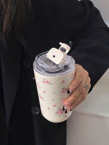 1 件粉色蝴蝶结和碎花 280ml/380ml 双层不锈钢保温杯、杯子、水瓶，适用于健身房、办公室、家居、户外、旅行、节日礼物、毕业典礼、返校、母亲节 - 彩色 - 查看 4