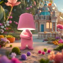 Touch Control Bedside Table Lamp - Color Changing LED Desk Light With Soft Fabric Shade & Gold Deco, Stylish Accent Lighting For Bedroom/Office - Màu xanh lam - Xem 3