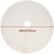 1 pieza Falda de árbol de Navidad tejida: Falda de árbol de 48 pulgadas de color blanco crema con trenzado de punto grueso, decoraciones rústicas de árbol de Navidad, decoración navideña de estilo granja, decoraciones para el hogar y fiestas navideñas, decoración del hogar, decoraciones navideñas, decoración de habitación, decoraciones navideñas de invierno, regalos de Navidad, decoración navideña