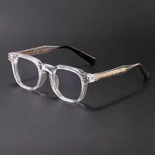 Gafas transparentes para hombre HBK con marco de TR y lentes de ABS, de estilo ovalado, casual, simple y vintage. Monturas de gafas de moda para uso al aire libre, viajes, fotos, deporte y óptica, tanto para hombres como para mujeres. - K39944 - Ver 28