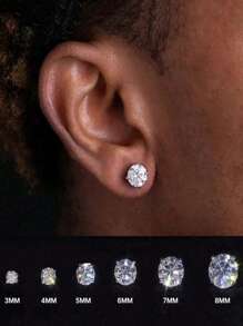 2pcs Butterfly Stud Earrings, Cubic Zirconia Double Layer Earrings, Hypoallergenic Simple Earrings For Men, Fashion Casual Pierced Earrings, Unisex Ear Cuff Earrings 2-8mm, Copper Zirconia Material, Stylish And Elegant, Suitable For Daily Wear And Parties